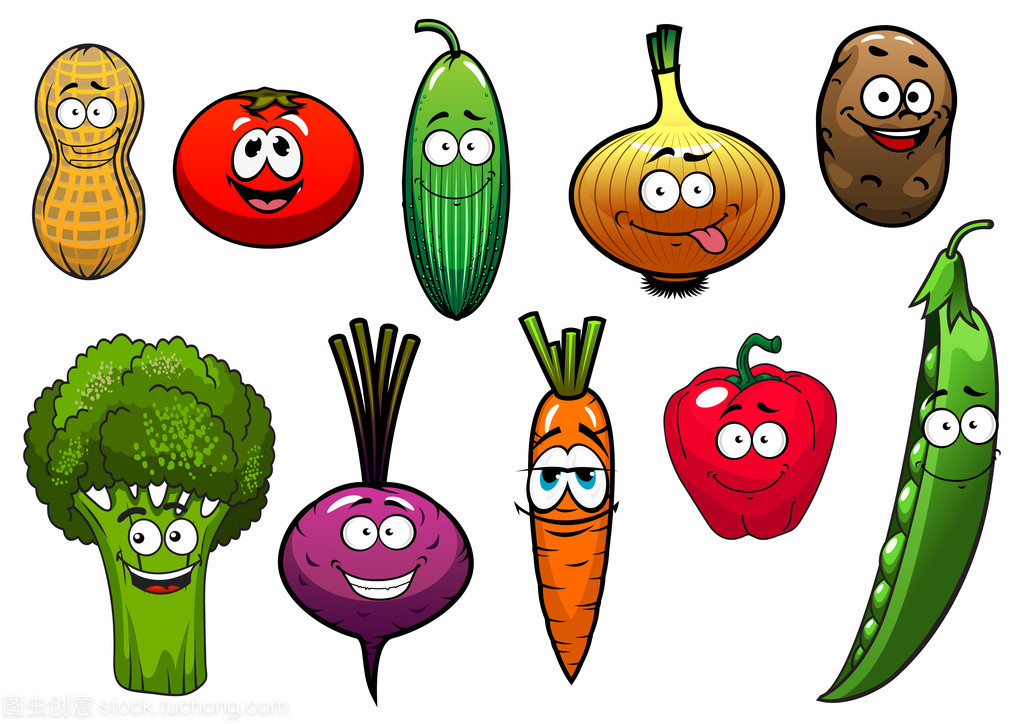 健康新鲜蔬菜卡通